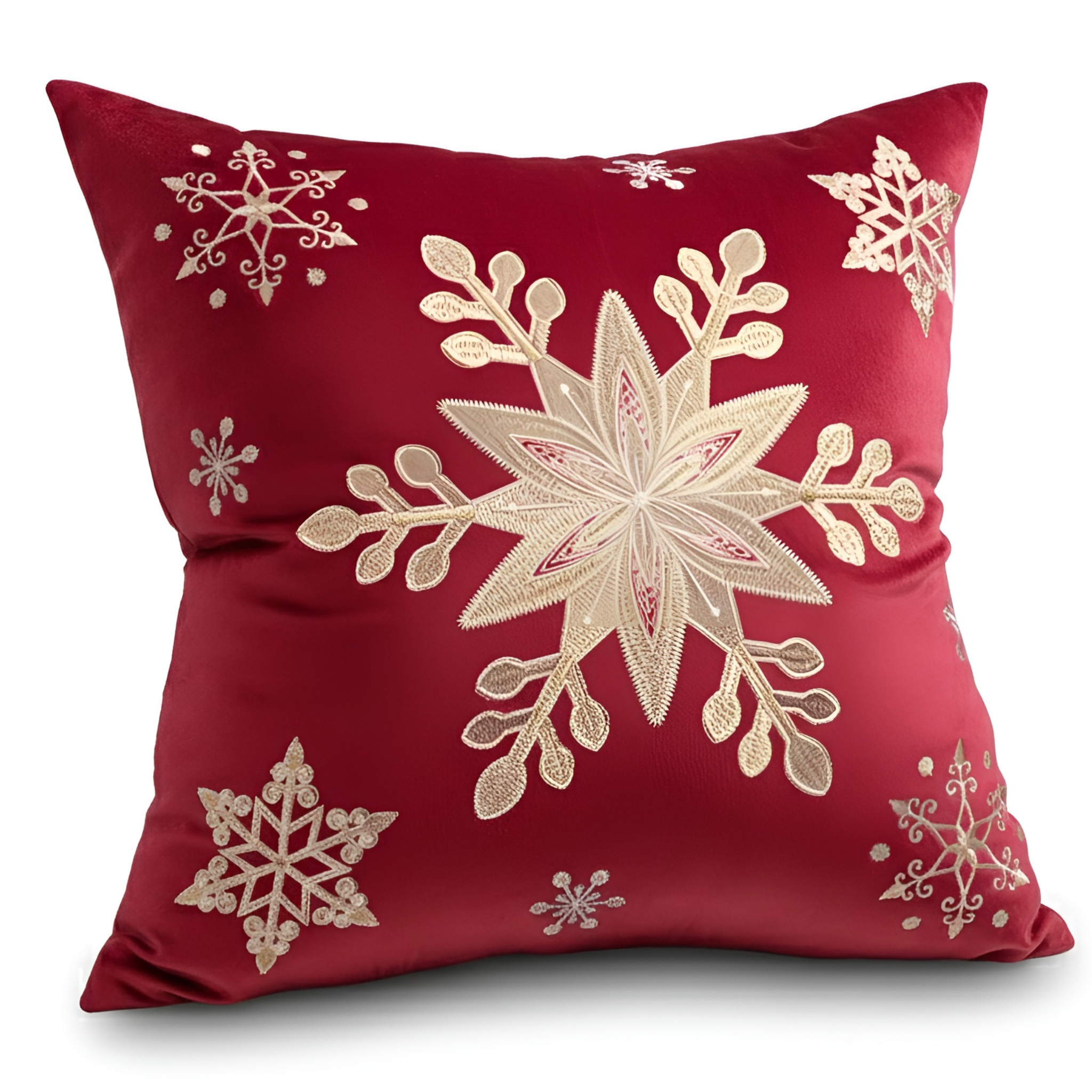 Holiday Embroidered Cushion Cover With Snowflake And Merry Christmas DesignHoliday Embroidered Cushion Cover With Snowflake And Merry Christmas Design - Image 13