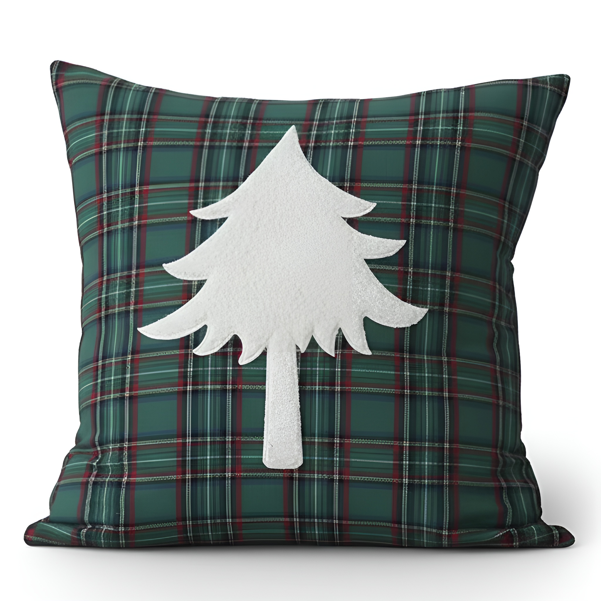Christmas Themed Plaid Cushion Cover With EmbroideredChristmas Themed Plaid Cushion Cover With Embroidered - Image 15