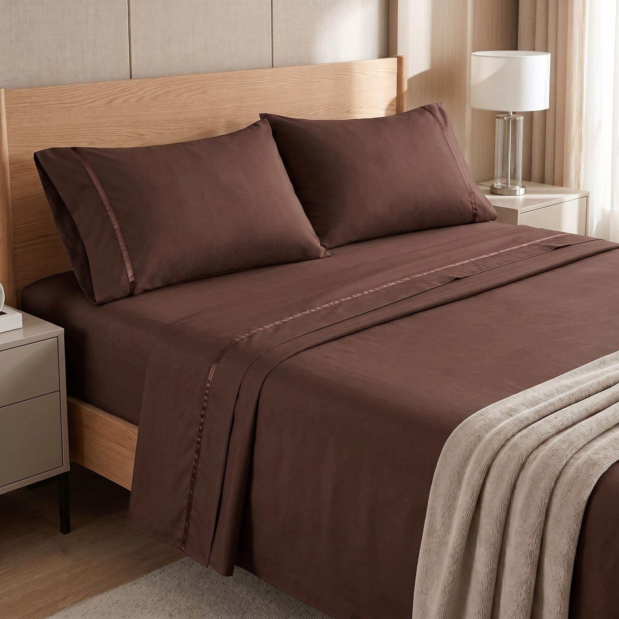 4 Piece Cooling Microfiber Bed Sheet Set With Deep Pocket