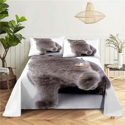 Lazy Cat Digital Printing Flat Sheet With Pillowcase