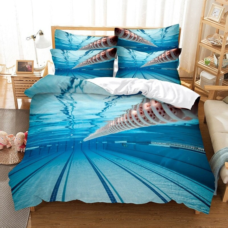 Swimming Pool 3D Print Duvet Set