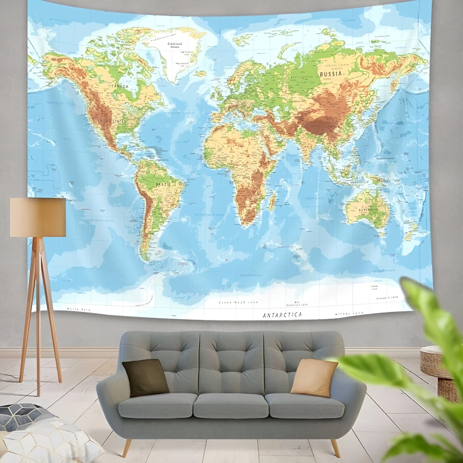 Wall Tapestry With Detailed World Map And Country Names For Home Or ClassroomWall Tapestry With Detailed World Map And Country Names For Home Or Classroom - Image 5
