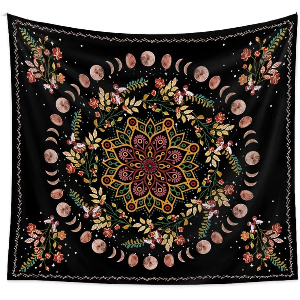 Bohemian Blacklight Plant Tapestry Wall Hanging Tapis Cloth