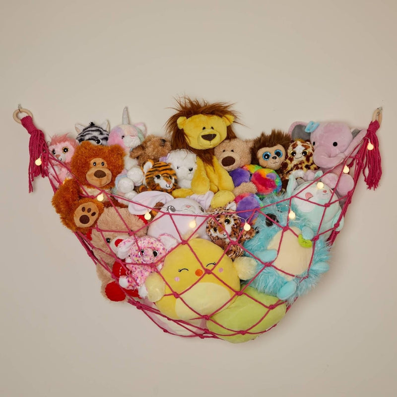 Macrame Stuffed Animal Hammock With LED String LightsMacrame Stuffed Animal Hammock With LED String Lights - Image 10