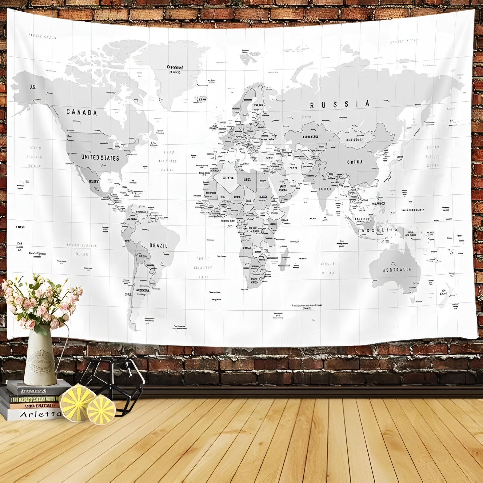 Wall Tapestry With Detailed World Map And Country Names For Home Or ClassroomWall Tapestry With Detailed World Map And Country Names For Home Or Classroom - Image 10