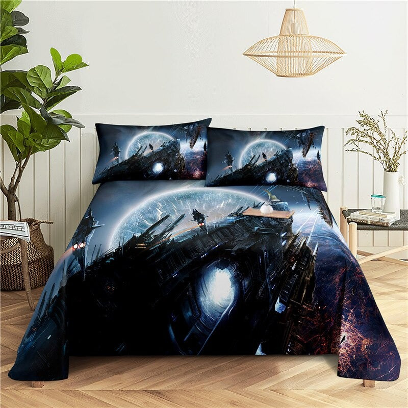 Spacecraft Printed Bedding Set