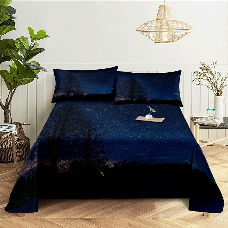 Night Scene Print Bedding Set