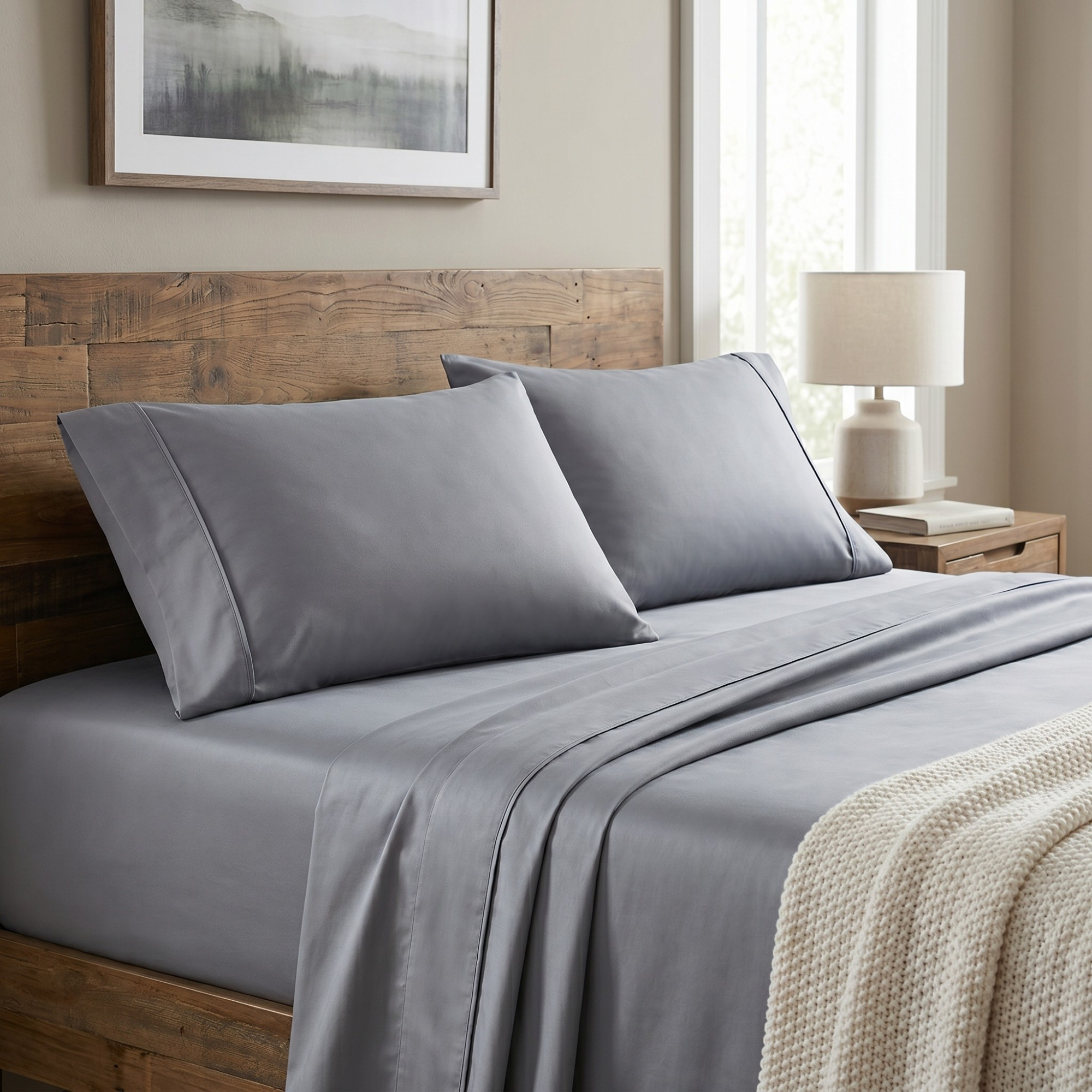 4 Piece Cooling Bed Sheet Set With Deep Pockets