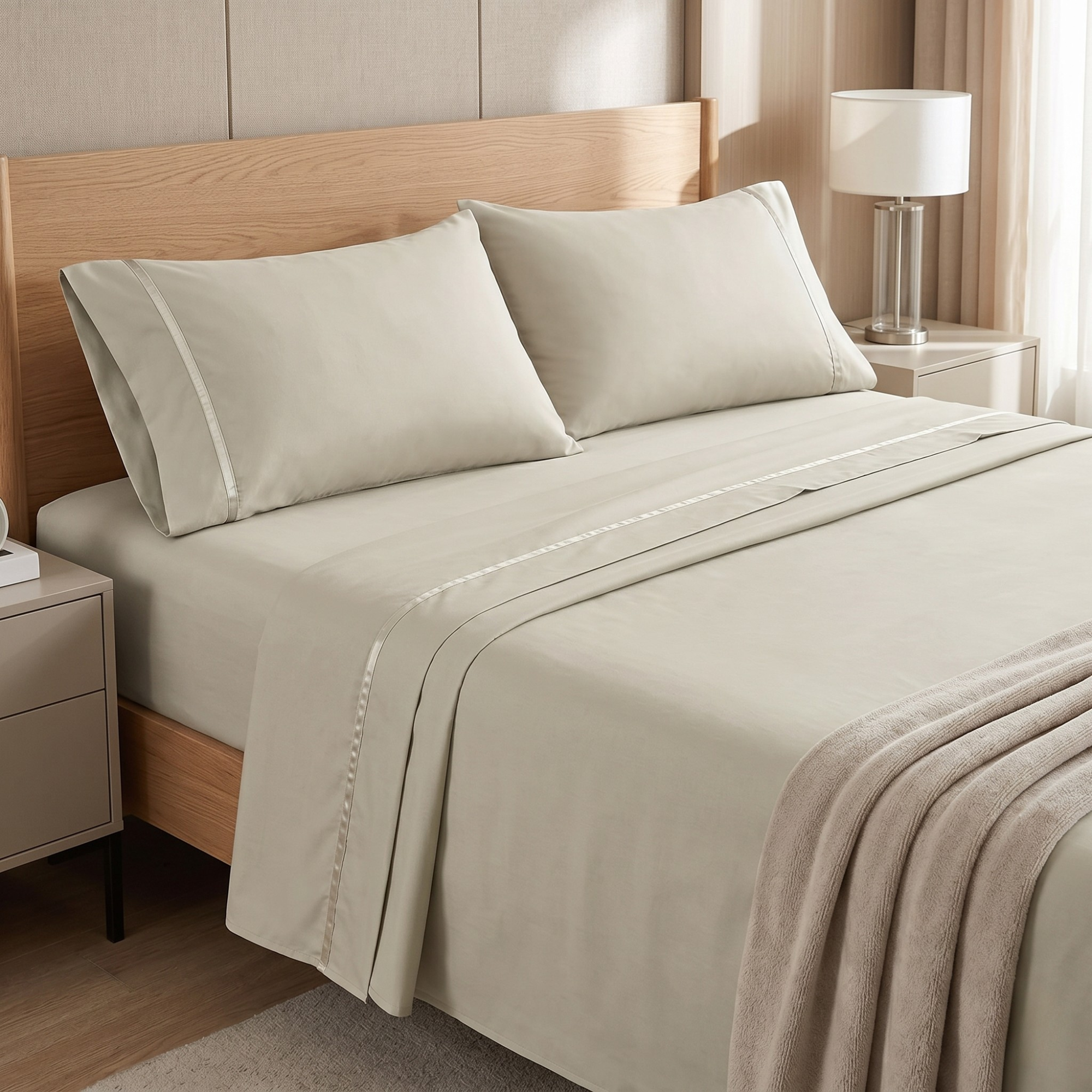 4 Piece Cooling Microfiber Bed Sheet Set With Deep Pocket