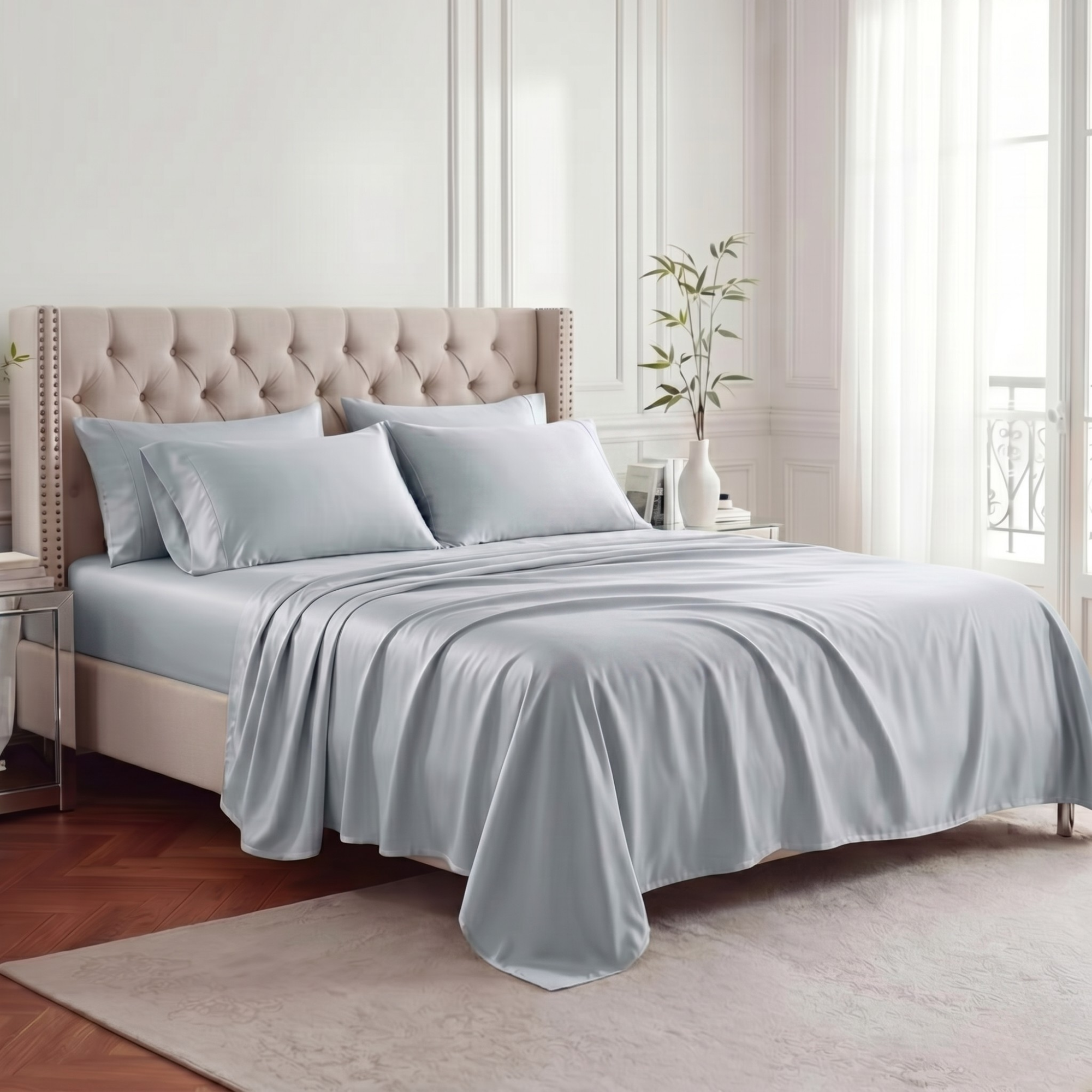 6 Piece Ultra Soft Cooling Bedding Set For Hot Sleepers