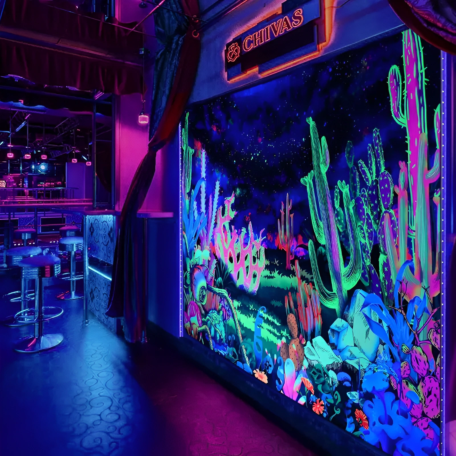 Black light Plants Tapestry 