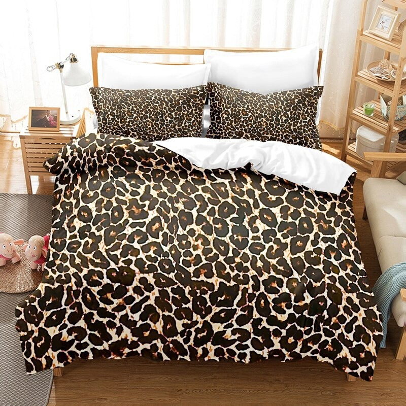 Black White Cow Texture Digital Printed Bedding Set