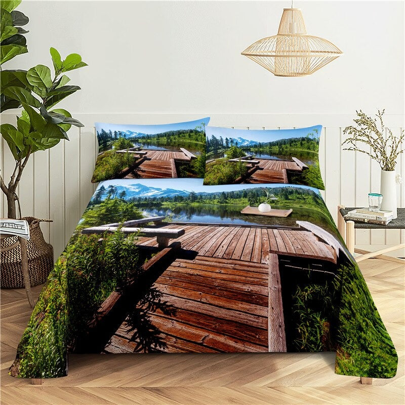 3 Sets Hot Air Balloon Printing Bedding Set