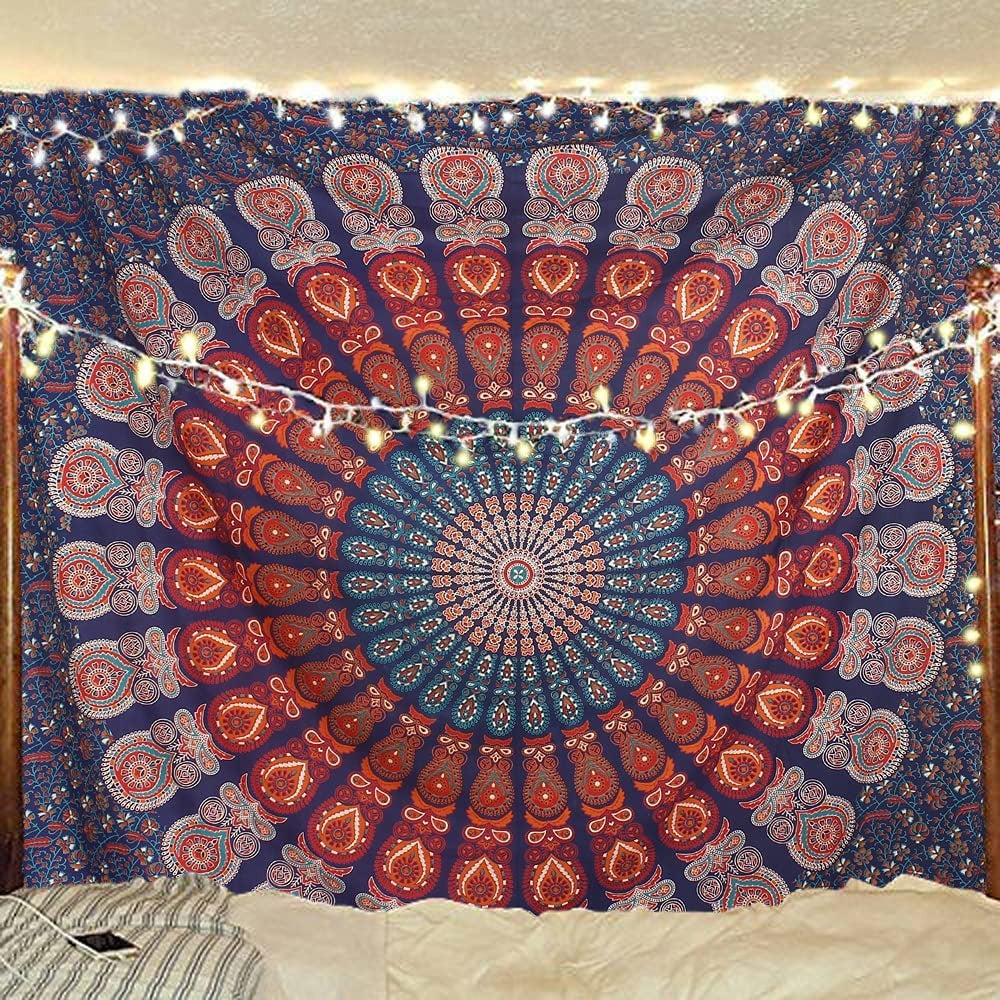 Bohemian Psychedelic Mandala Tapestry Wall Hanging Tapis ClothBohemian Psychedelic Mandala Tapestry Wall Hanging Tapis Cloth - Image 8