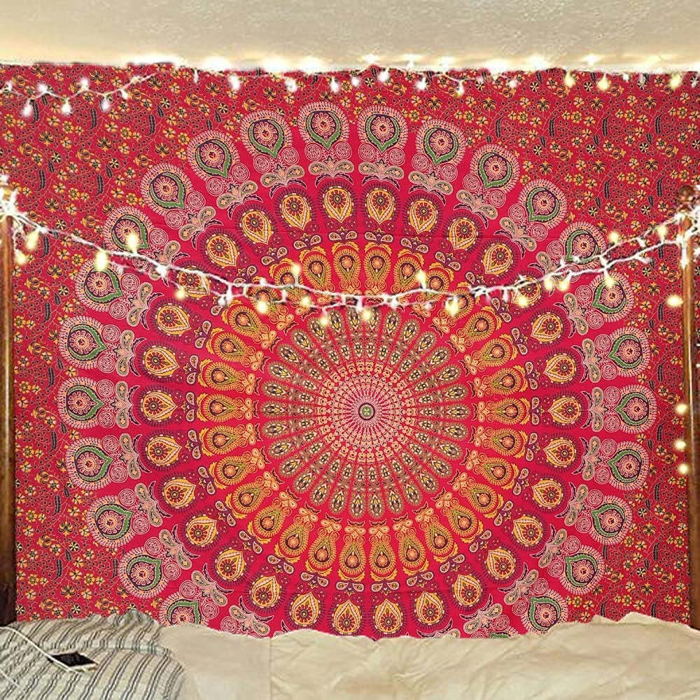 Bohemian Psychedelic Mandala Tapestry Wall Hanging Tapis Cloth