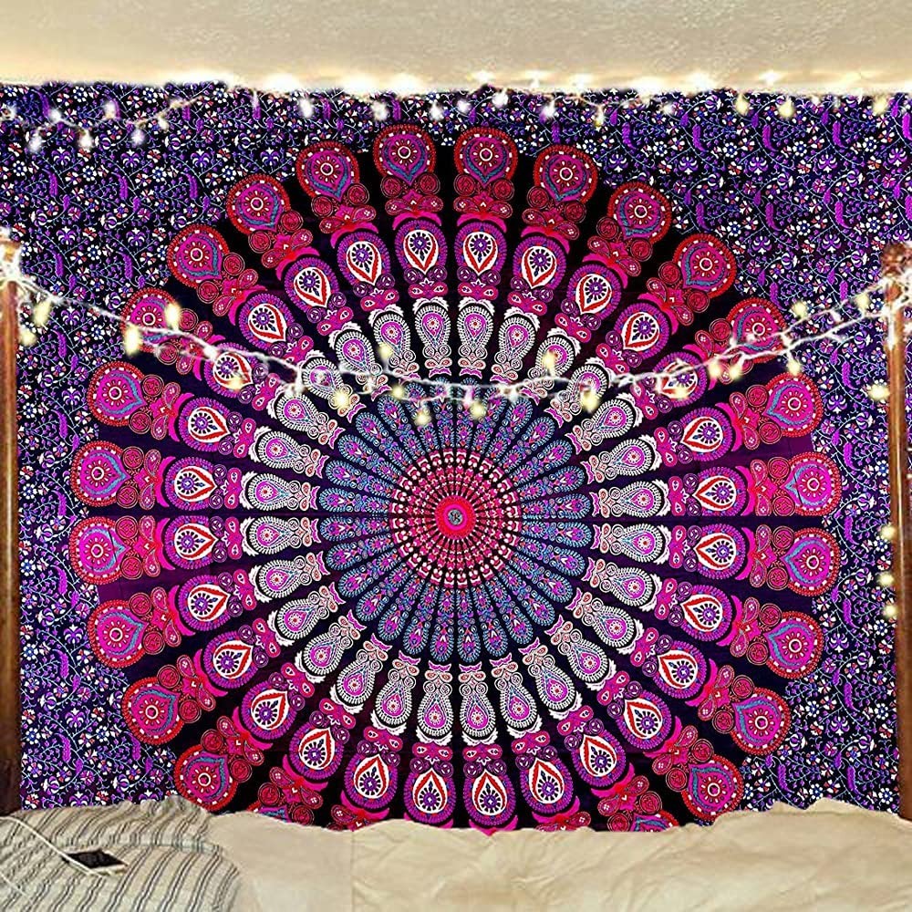 Bohemian Psychedelic Mandala Tapestry Wall Hanging Tapis ClothBohemian Psychedelic Mandala Tapestry Wall Hanging Tapis Cloth - Image 6