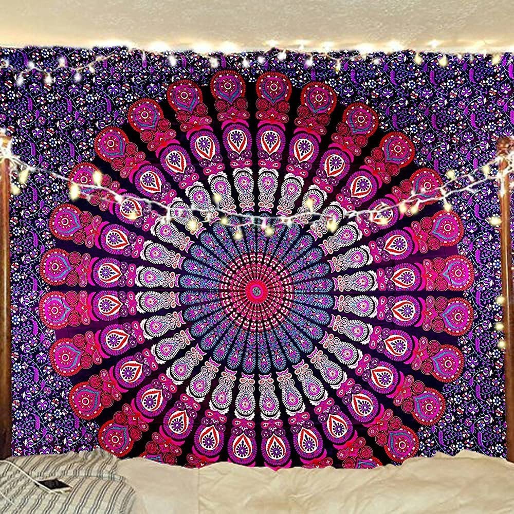 Bohemian Psychedelic Mandala Tapestry Wall Hanging Tapis Cloth
