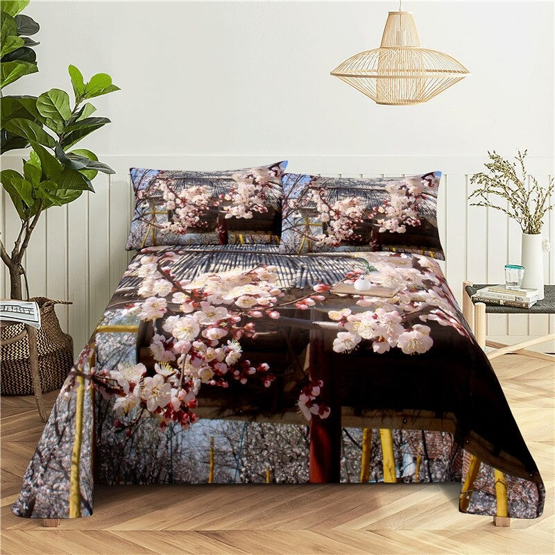 Flowers Print Bedding Sheet Set