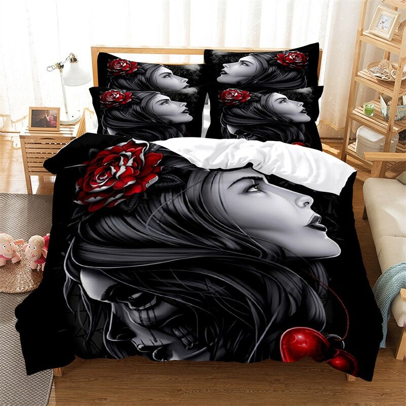 Girl Printing Duvet Cover Bedding Set