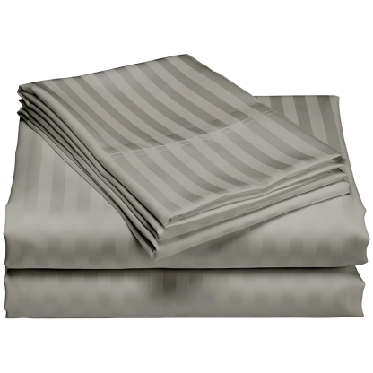 1200 Thread Count Cotton Stripe Deep Pocket Queen Sheet Set
