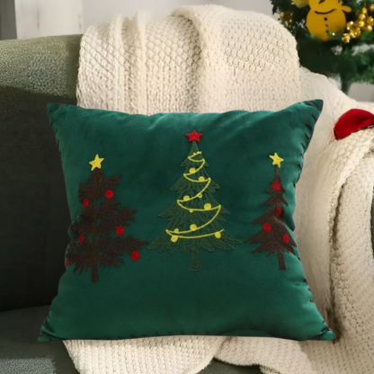 Christmas Cartoon Embroidered Decorative Cushion Cover