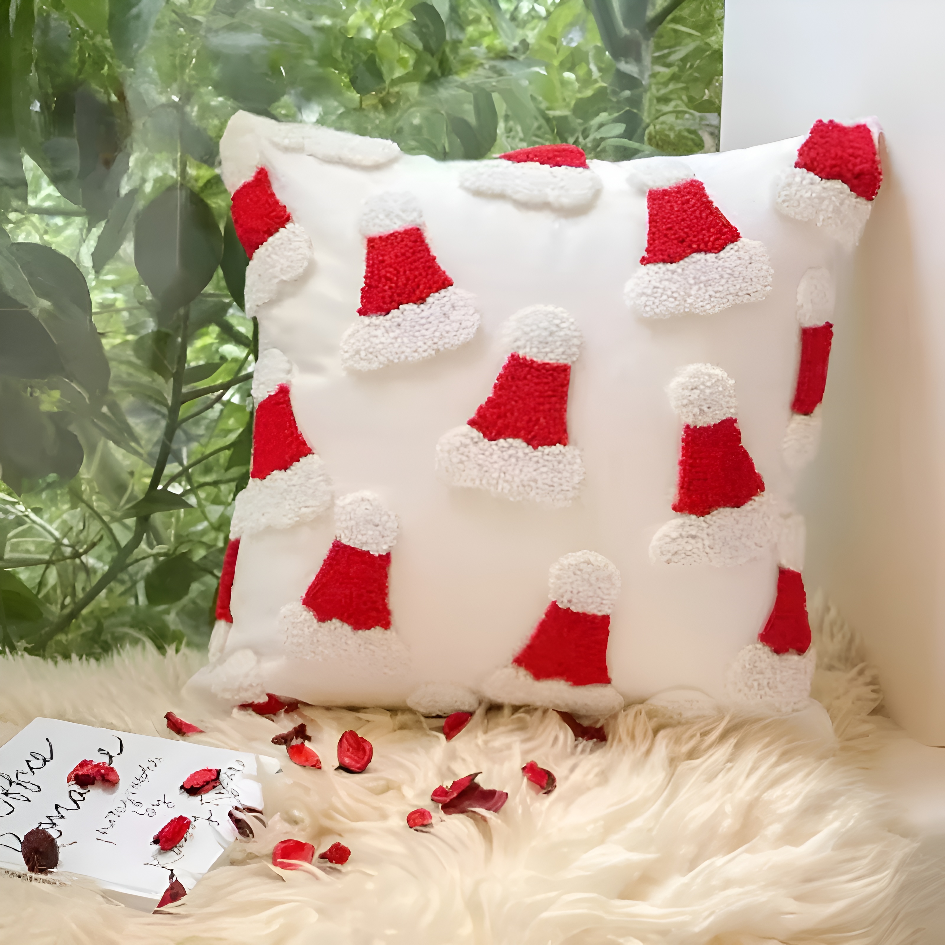Christmas Tufted Cushion CoverChristmas Tufted Motif Cushion Cover - Image 2