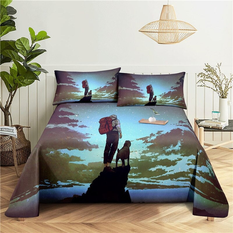Night Scene Print Bedding Set