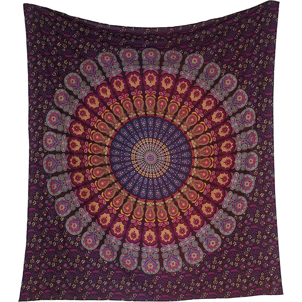 Bohemian Psychedelic Mandala Tapestry Wall Hanging Tapis Cloth