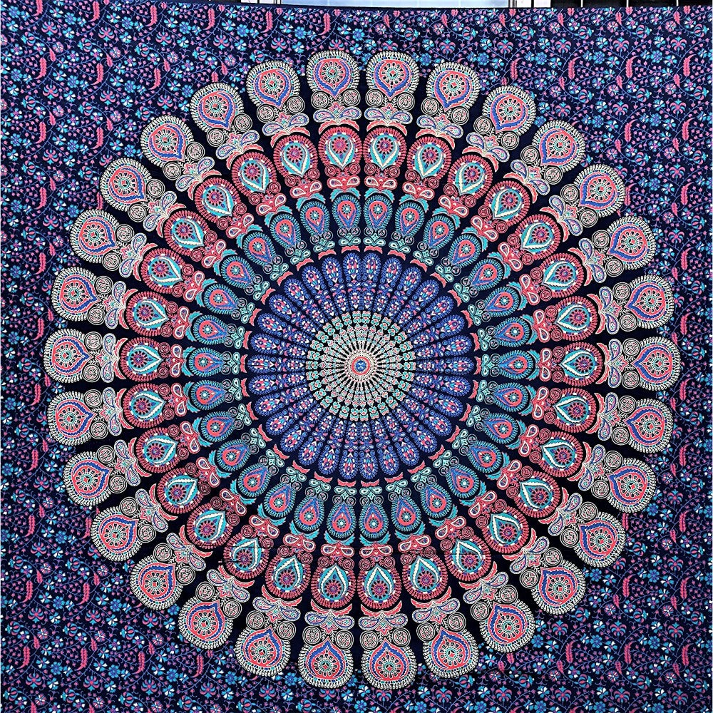 Bohemian Psychedelic Mandala Tapestry Wall Hanging Tapis ClothBohemian Psychedelic Mandala Tapestry Wall Hanging Tapis Cloth - Image 10