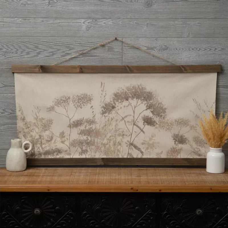 Boho Botanical Canvas Wall Tapestry – Nature-Inspired Decor
