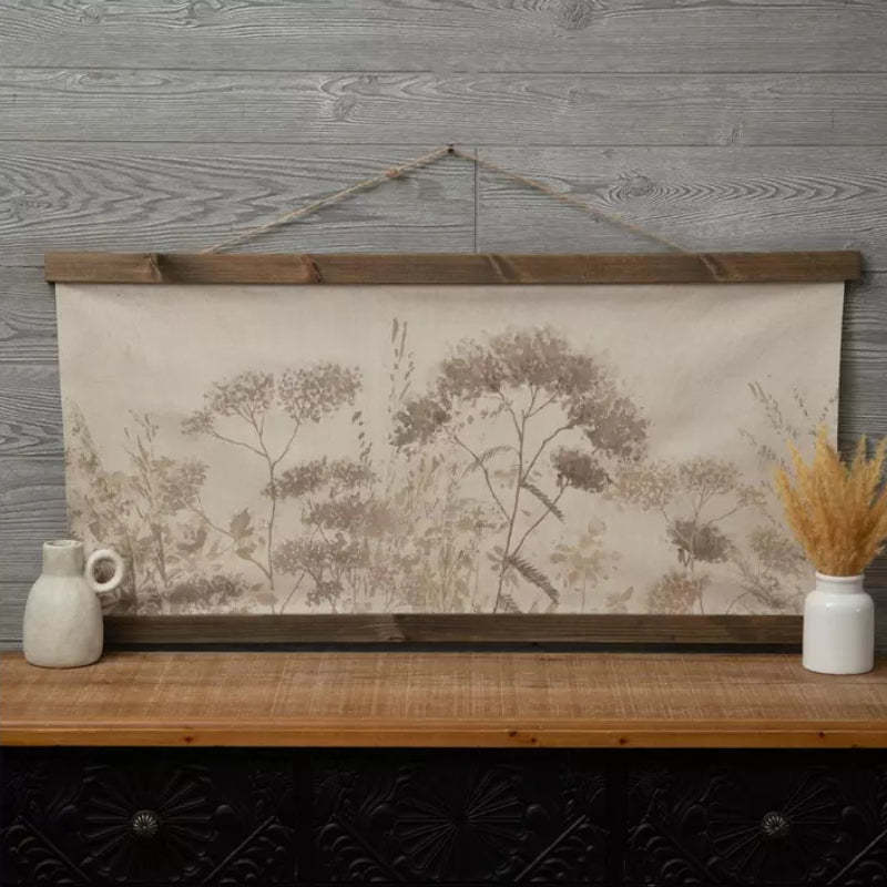 Boho Botanical Canvas Wall Tapestry – Nature-Inspired Decor