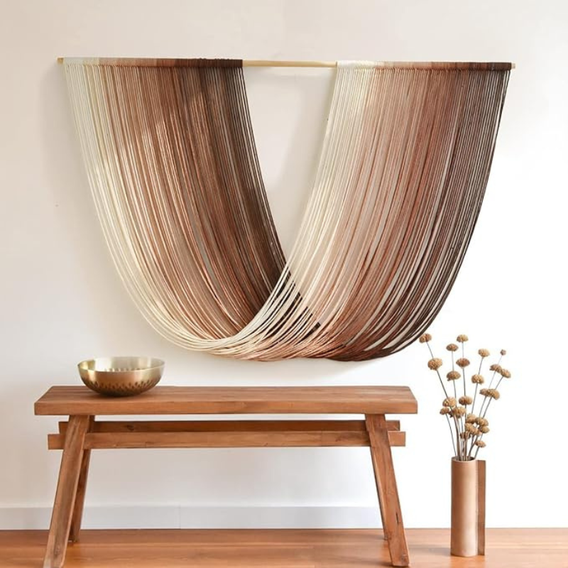 Boho Handwoven Design Ombre Macrame Wall Art TapestryBoho Handwoven Design Ombre Macrame Wall Art Tapestry - Image 2