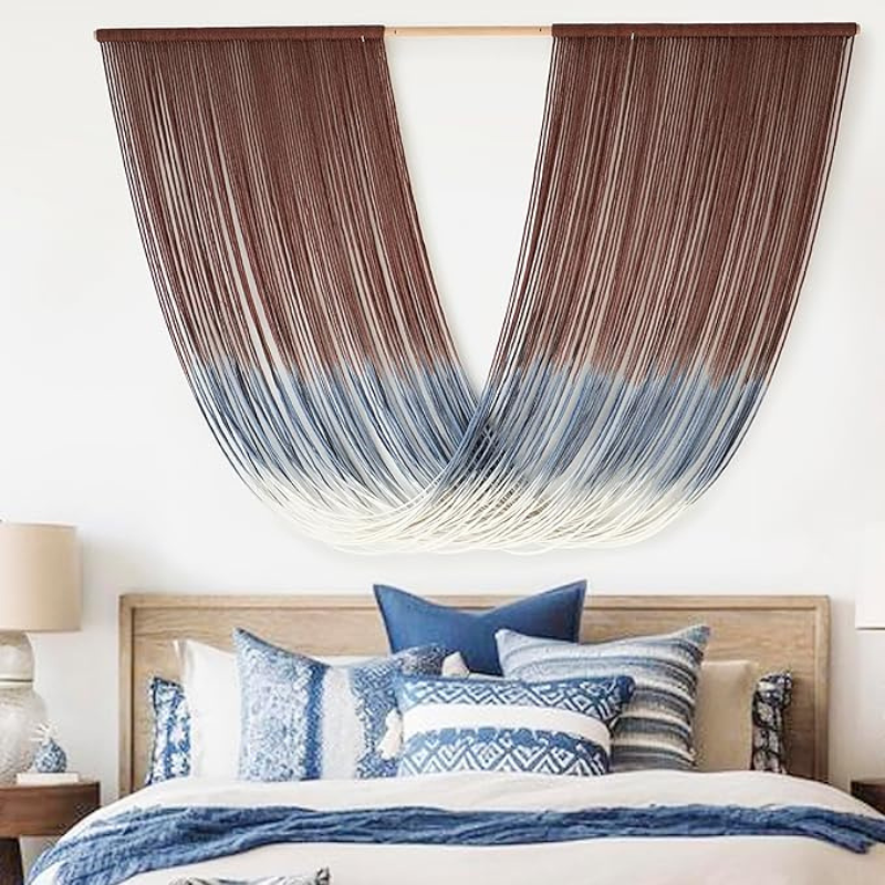 Boho Handwoven Design Ombre Macrame Wall Art Tapestry