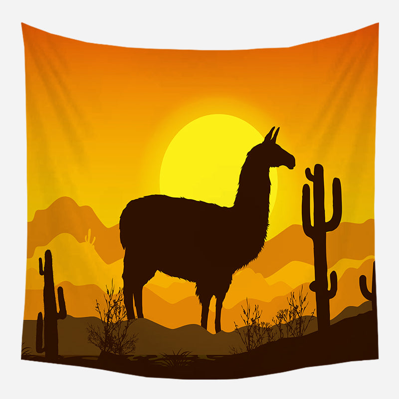 Llama Field Tapestry Wall Hanging Tapis Cloth