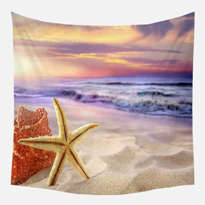 Sunshine Starfish Tapestry Wall Hanging Tapis Cloth