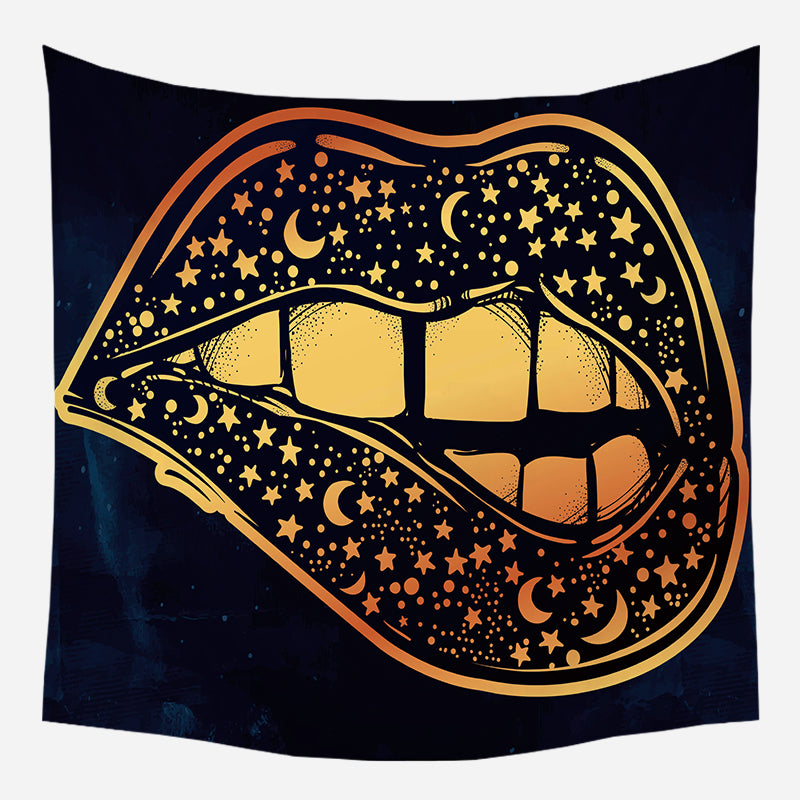 Lip Biting Tapestry Wall Hanging Tapis Cloth