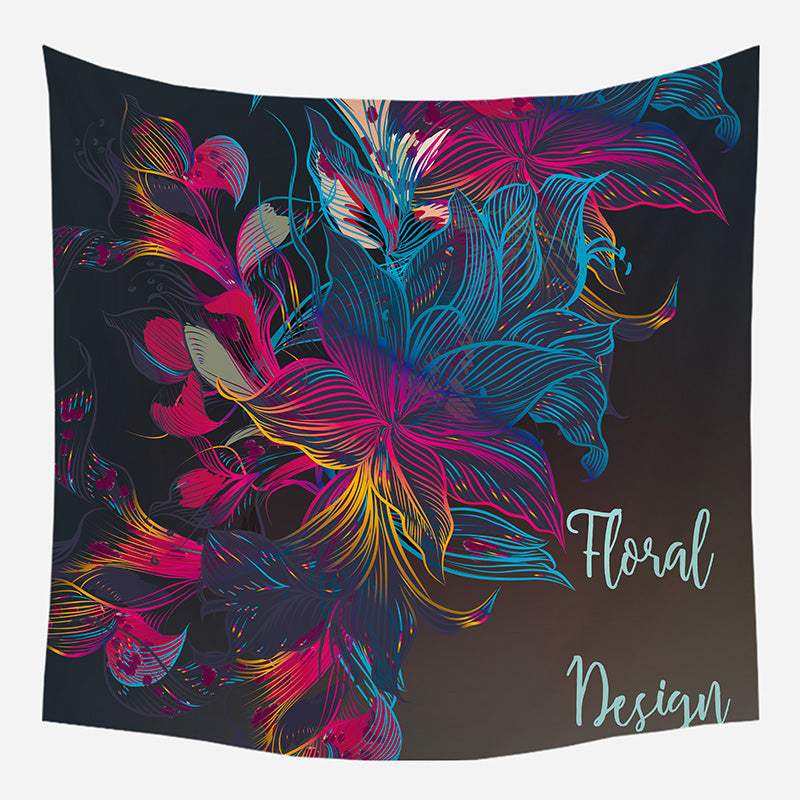 Floral Design Tapestry Wall Hanging Tapis Cloth