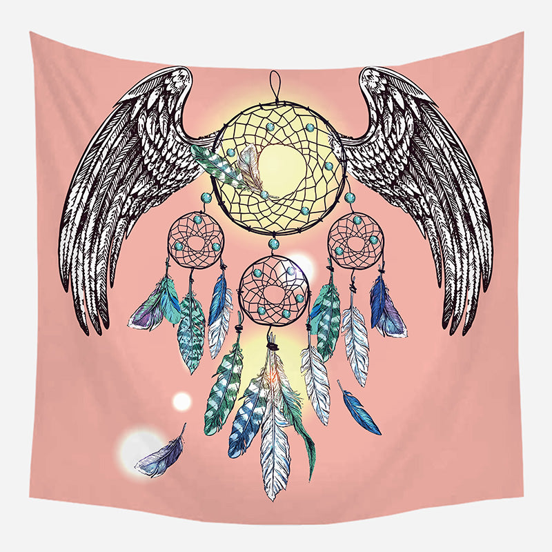 Original Orange Boho Design Tapestry Wall Hanging Tapis Cloth