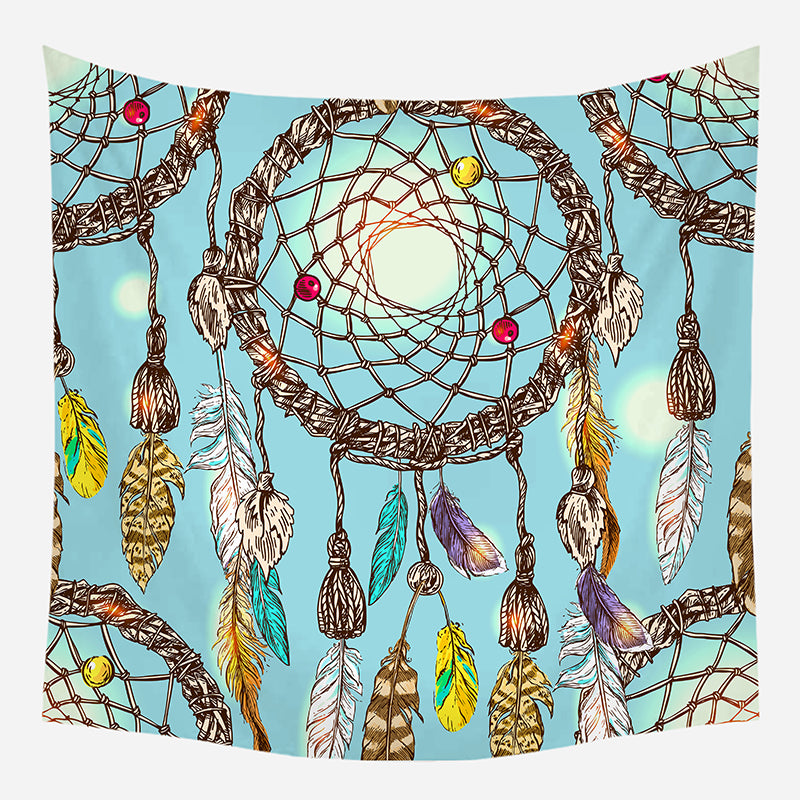 Blue Dream Catcher Tapestry Wall Hanging Tapis Cloth