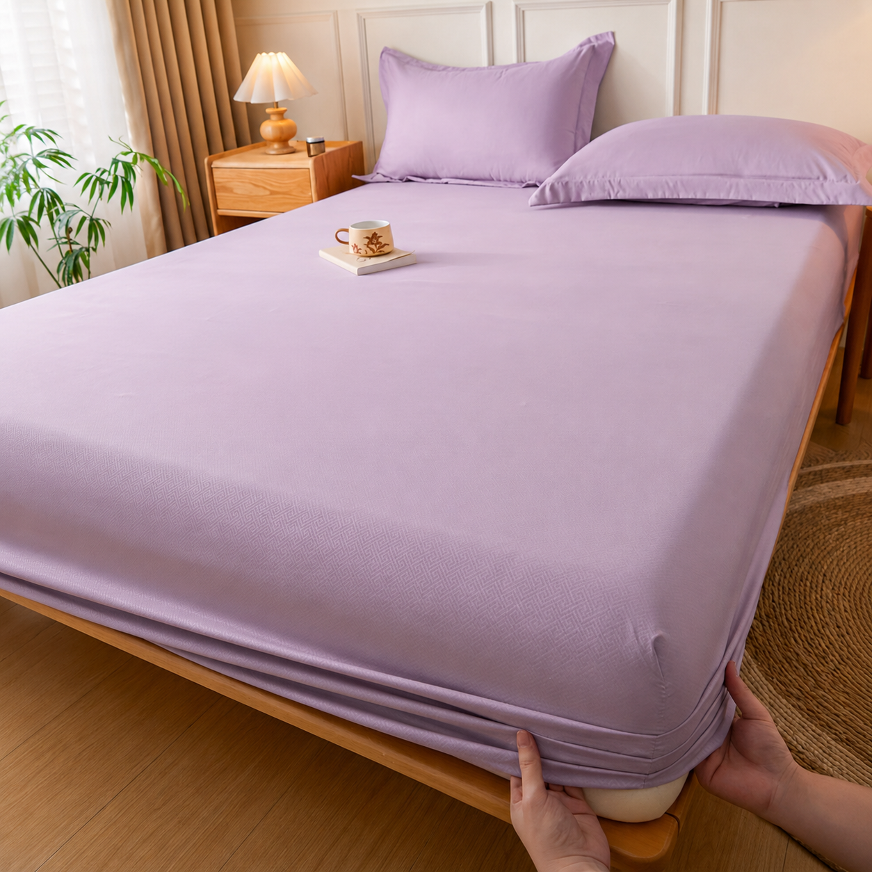 Embossed Fitted Sheet With Elastic Fit For All Season Bedding