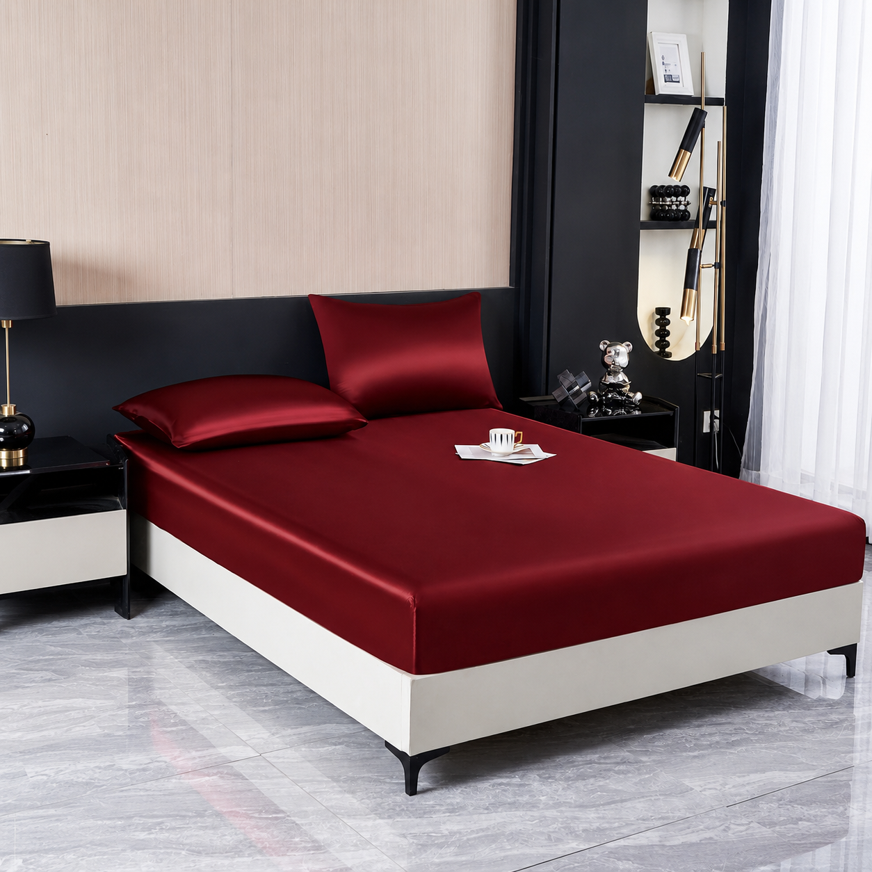 Soft Fitted Sheet With Deep Pocket And Wrinkle Resistant Finish