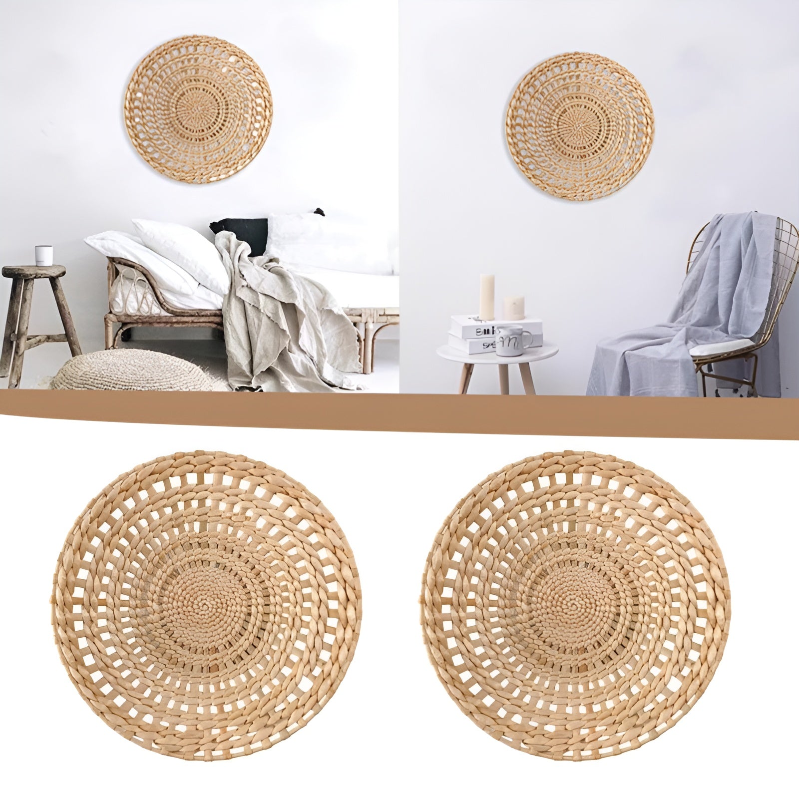 Handwoven Wall Basket Decorative Wicker Hanging Art For Home
