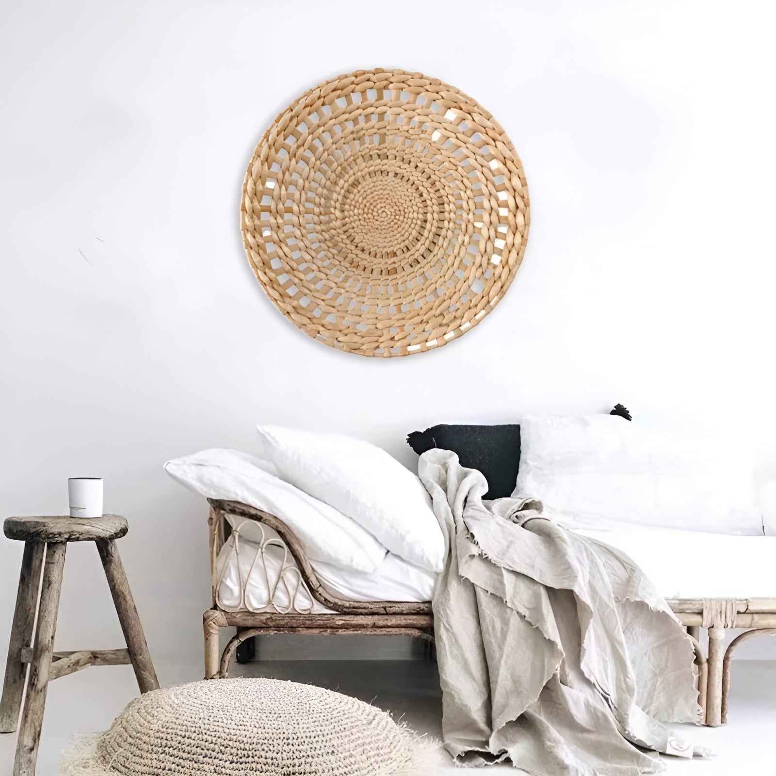 Handwoven Wall Basket Decorative Wicker Hanging Art For HomeHandwoven Wall Basket Decorative Wicker Hanging Art For Home - Image 4