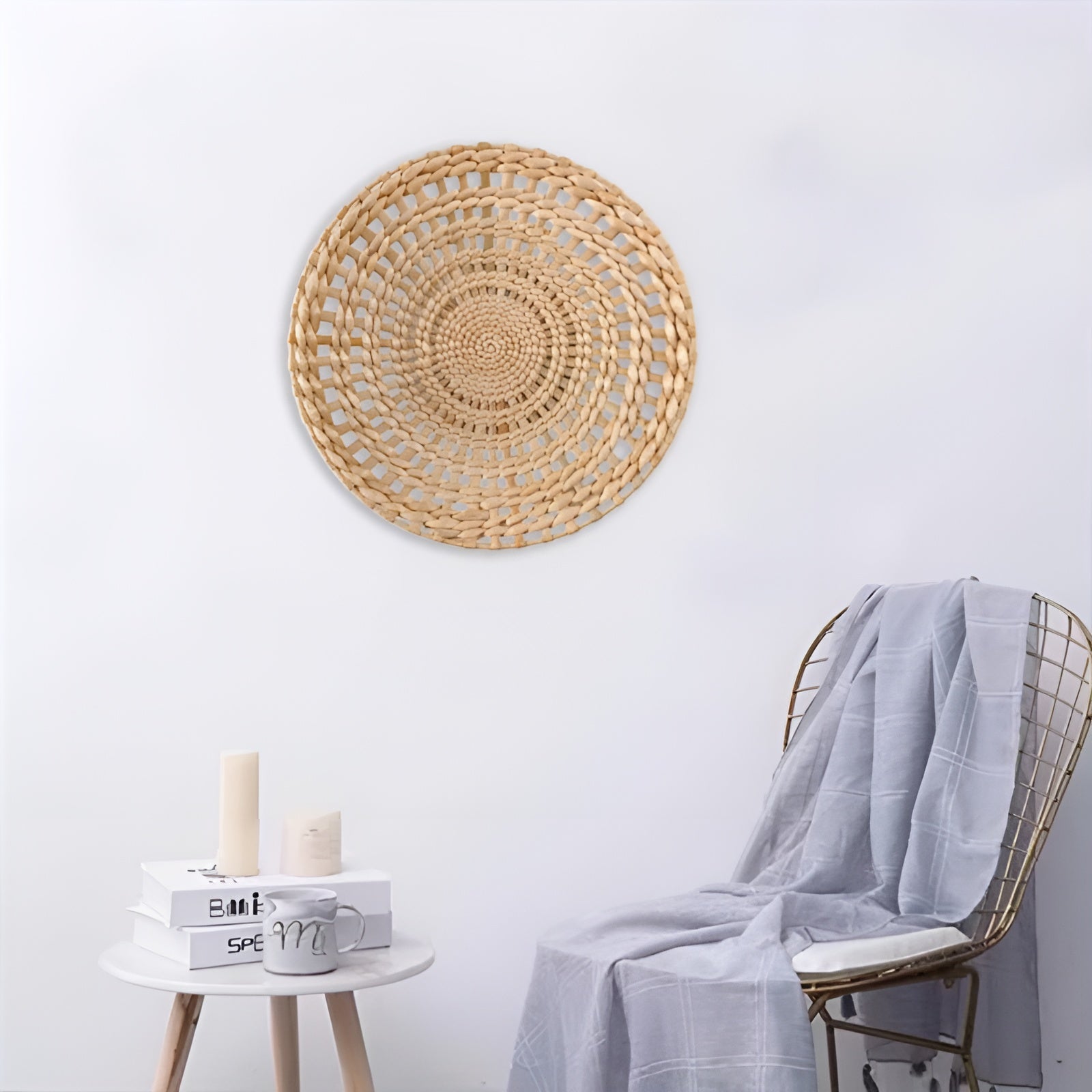 Handwoven Wall Basket Decorative Wicker Hanging Art For Home