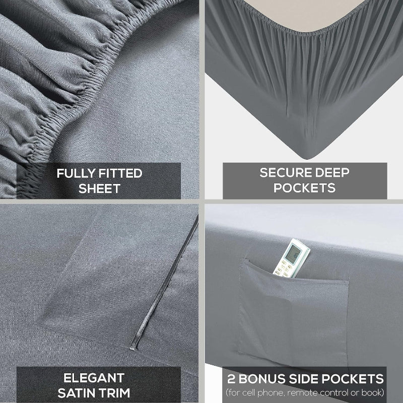 Wrinkle Resistant Deep Pocket Bed Sheets SetWrinkle Resistant Deep Pocket Bed Sheets Set - Image 24