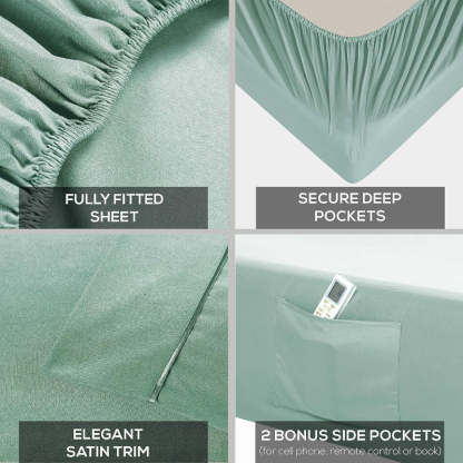 Wrinkle Resistant Deep Pocket Bed Sheets Set