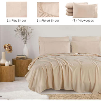 Wrinkle Resistant Deep Pocket Bed Sheets Set