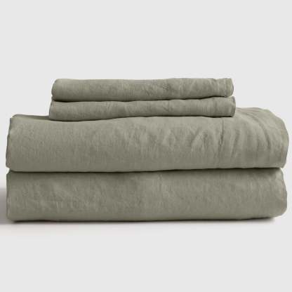 Washed Linen Fitted Sheet Set
