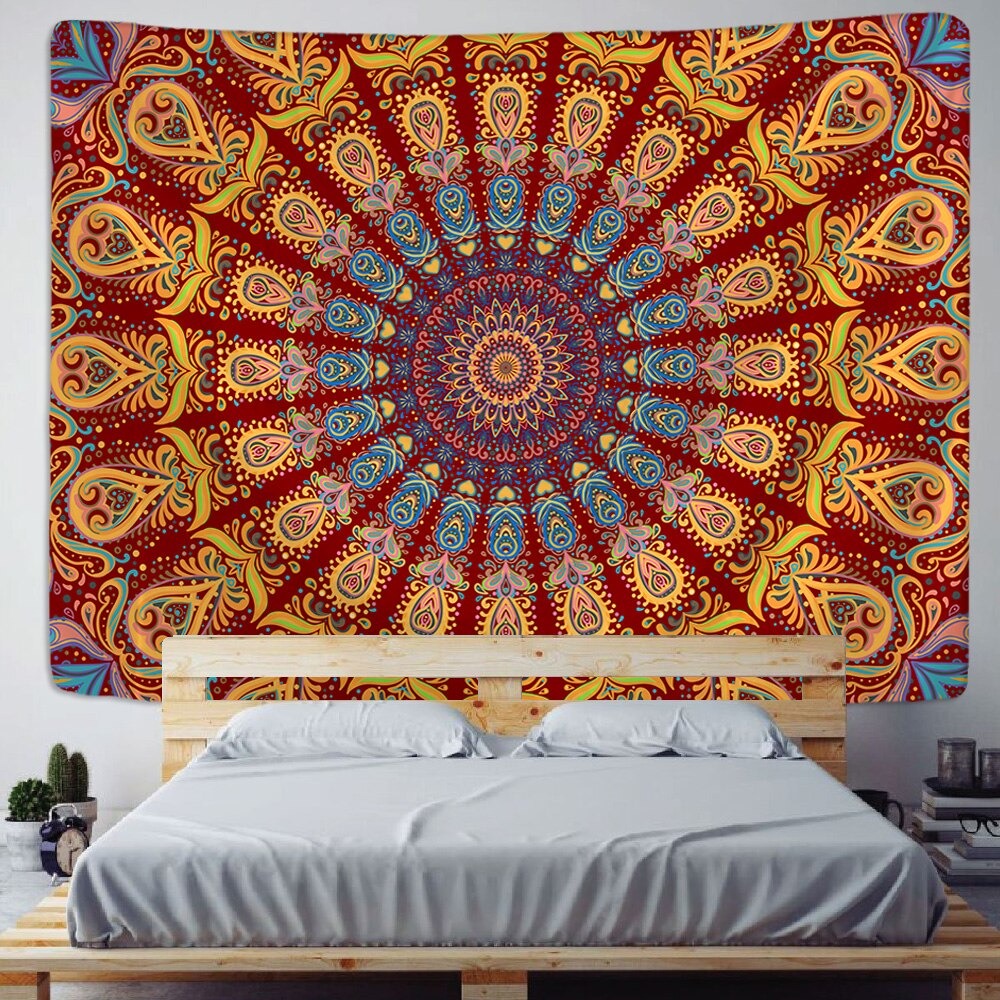Indian Mandala Art Tapestry Wall Hanging Tapis Cloth