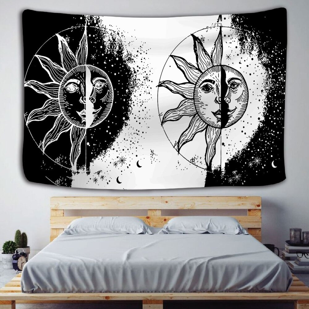 Mandala Sun-Moon Tapestry Wall Hanging Tapis Cloth